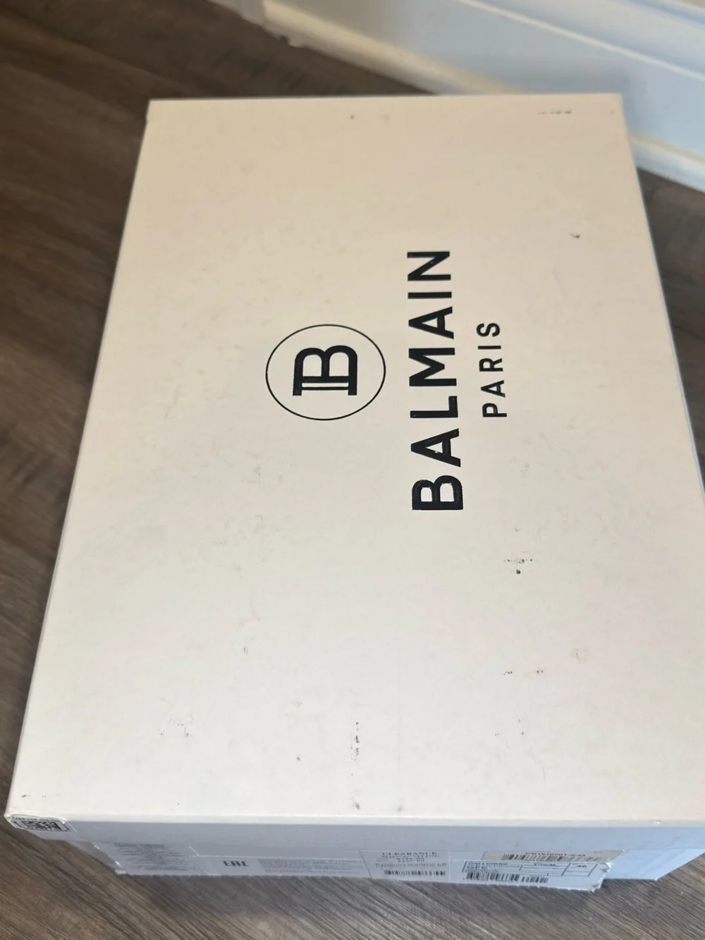 Balmain Monogram B-Court Jacquard Logo Black White Sneakers